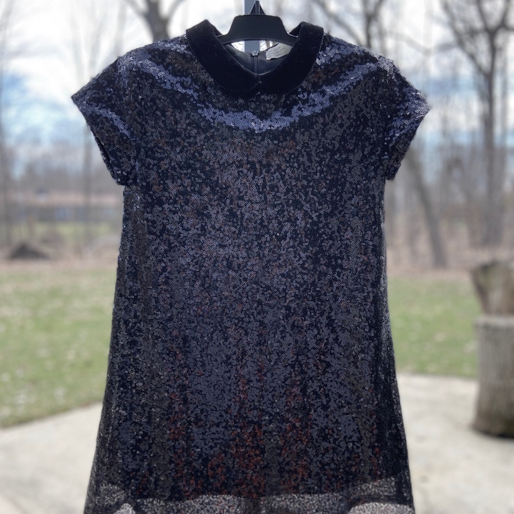 Black Sequin A-Line Dress by Zara Girls